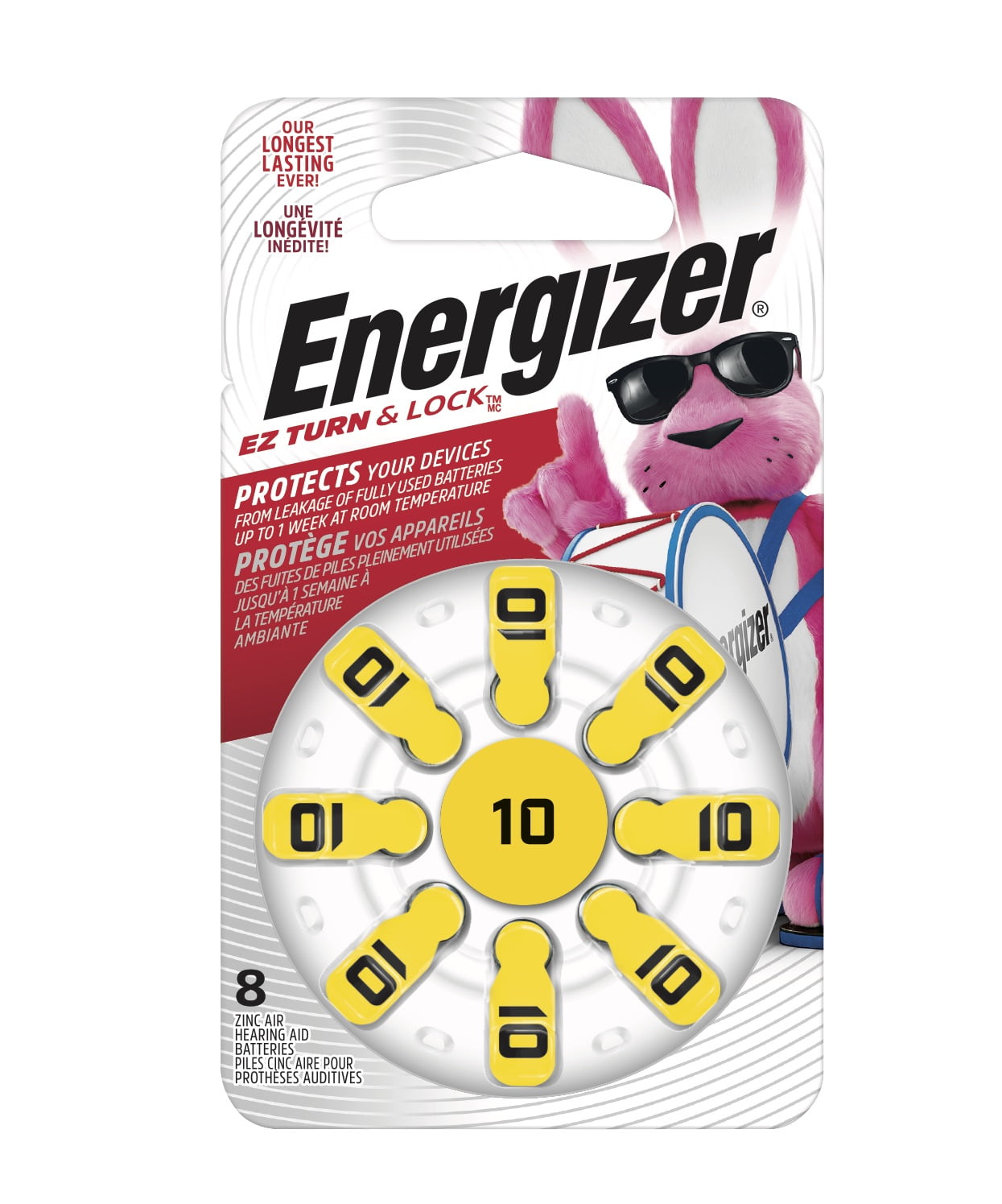 Energizer Hearing Aid Batteries Size 10, 8 Pack, Yellow Tab Walmart