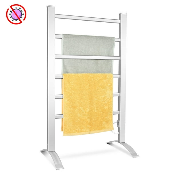 Costway Freestanding Wall Mounted Electric Towel Rail Rack Bathroom Warmer Heated Com Costway Freestanding Wall Mounted, Towel Warmer Rack