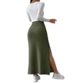 thumbnail image 5 of DYMADE Womens Sexy Side Split Solid Midi Waist Elastic Waist Slim Bodycon Skirt, 5 of 5