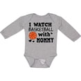 thumbnail image 3 of Inktastic I Watch Basketball with Mommy Boys Long Sleeve Baby Bodysuit, 3 of 5