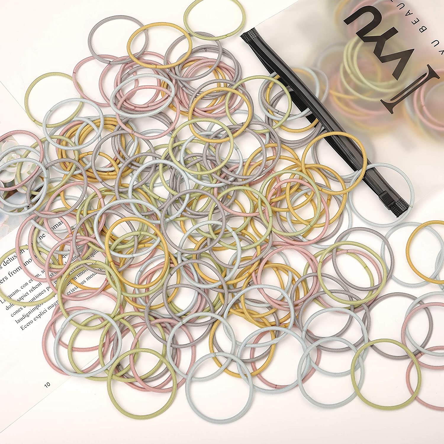 Ivyu 0pcs Colorful Hair Ties For Women Or Mens 2 5mm Elastic Hair Accessories For Girls With Box Small Hair Band Ponytail Holders For Thick And Curly Hair Rubber No Damage Crease