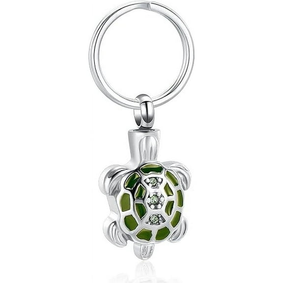 Turtle Urn Keychain for Ashes Stainless Steel Urn Locket for Ashes Keepsake Memorial Jewelry Cremation Jewelry For Love Ones