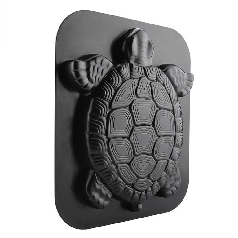 Dyttdg School Supplies Pack Turtle Stepping Stone Concrete Cement Mould ABS Tortoise Garden 44cm Coaster Resin Mold, Size: 44.5x38.5x4, Black