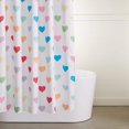 thumbnail image 3 of Fun and Playful Rainbow Hearts Printed Pattern Microfiber Bathroom Shower Curtain - Rainbow Hearts, 72 Inch, 3 of 5