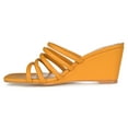 thumbnail image 2 of Journee Womens Rizie Multi Strap Faux Leather Wedge Sandals, 2 of 9
