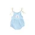 thumbnail image 1 of ITFABS Baby Girls Sleeveless Ribbed Romper,  Newborn Tie-up Arch Bridge Pattern U- Neck Playsuit, 1 of 6