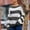 Gray, variant on AOOCHASLIY 2023 Womens Sweater Women's Fashion Stripe Sleeves Round Neck Color Matching Loose Tops Blouse Knitted Sweater