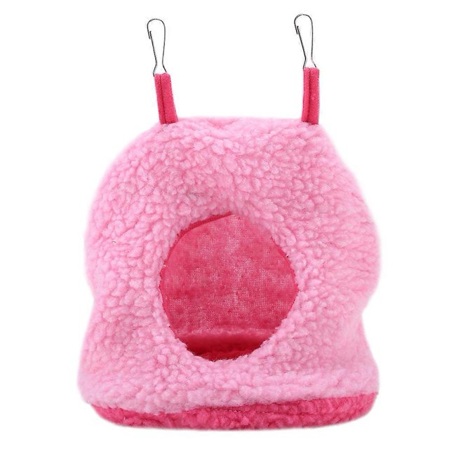 Berber Fleece Hanging Parrot Hammock, Warm and Soft Hanging Bed, Ideal for Pet Birds, Pink