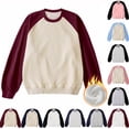 thumbnail image 5 of Dvprdro Mens Fleece Sweatshirts Crewneck Long Raglan Sleeve Colorblock Sweatshirts Warm Casual Outdoor Pullover, 5 of 5