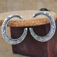 thumbnail image 6 of Jiaroswwei Vintage Big Circle Tibetan Carving Hoop Earrings Women Statement Jewelry Gift, 6 of 7