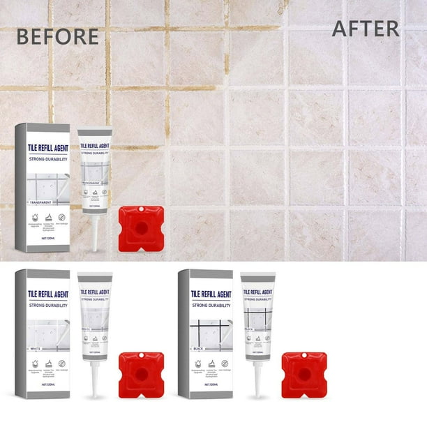 Pegamento para azulejos sellador de costuras - 120 ml para relleno de huecos en el suelo para cocina y baño - fácil de aplicar, sin suciedad, impermeable