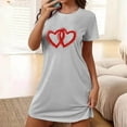 thumbnail image 4 of yillto Womens Valentine's Day Pajamas Long Sleeve Nightgowns Crewneck Heart Nightshirts for Sleepwear Loungewear, 4 of 6