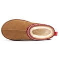 thumbnail image 4 of Litfun Women's Suede Fuzzy Slippers Winter House Shoes Cozy Mini Boots for Indoor Outdoor, Brown, 4 of 7