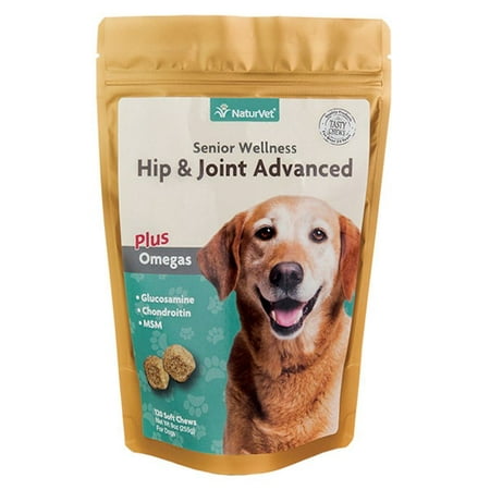 NaturVet Hip & Joint Advanced Soft Chew Joint for Senior Dogs , 120 Soft Chews