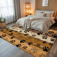 thumbnail image 5 of Yellow Dog Paws 5x7 Area Rugs, Farmhouse Vintage Modern Beige Brown Wood Non-Skid Rubber Backing Large Rectangle Rugs - Living Room Bedroom Home Office, Indoor Floor Mat Carpets Washable Rug, 5 of 9