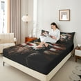 thumbnail image 4 of Castle Fairy Animal Eagle Twin Sheet Sets 3pcs for Adults Female Men,Vintage American Flag Twin Fitted Sheet Microfiber,Independence Day Breathable Flat Sheet,Microfiber Bedroom Decor, 4 of 7