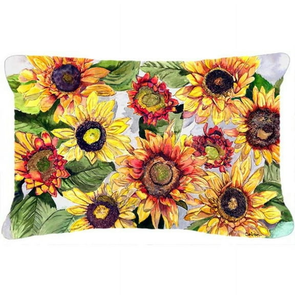 12 x 16 In. Sunflowers Indoor & Outdoor Fabric Decorative Pillow