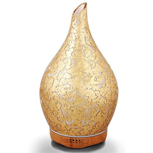 280ml gold plated essential oil diffuser glass aromatherapy ultrasonic