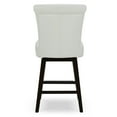 thumbnail image 4 of CHITA 26 in Upholstered Swivel Counter Bar Stools with Back&Wood Legs Set of 2, Faux Leather in White, 4 of 9