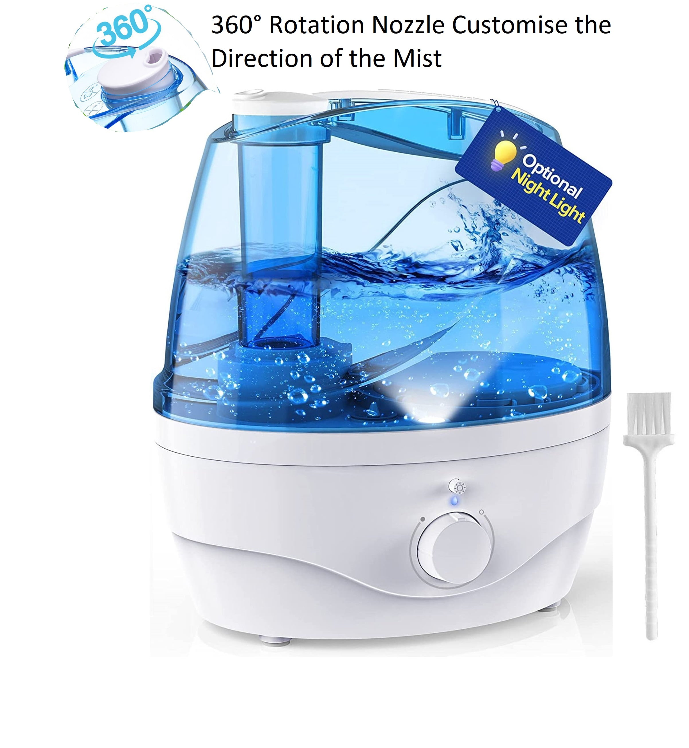 2.2L Cool Mist Humidifiers for Bedroom 30H Runtime, 28dB Quiet Easy