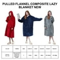 thumbnail image 2 of SHANNA Wearable Blanket Hoodie Sweatshirt Oversized Blanket Soft  2-in-1 blanket and Cushion Warm Cosy Fits All Men Women（TypeA#Wine Red）, 2 of 4