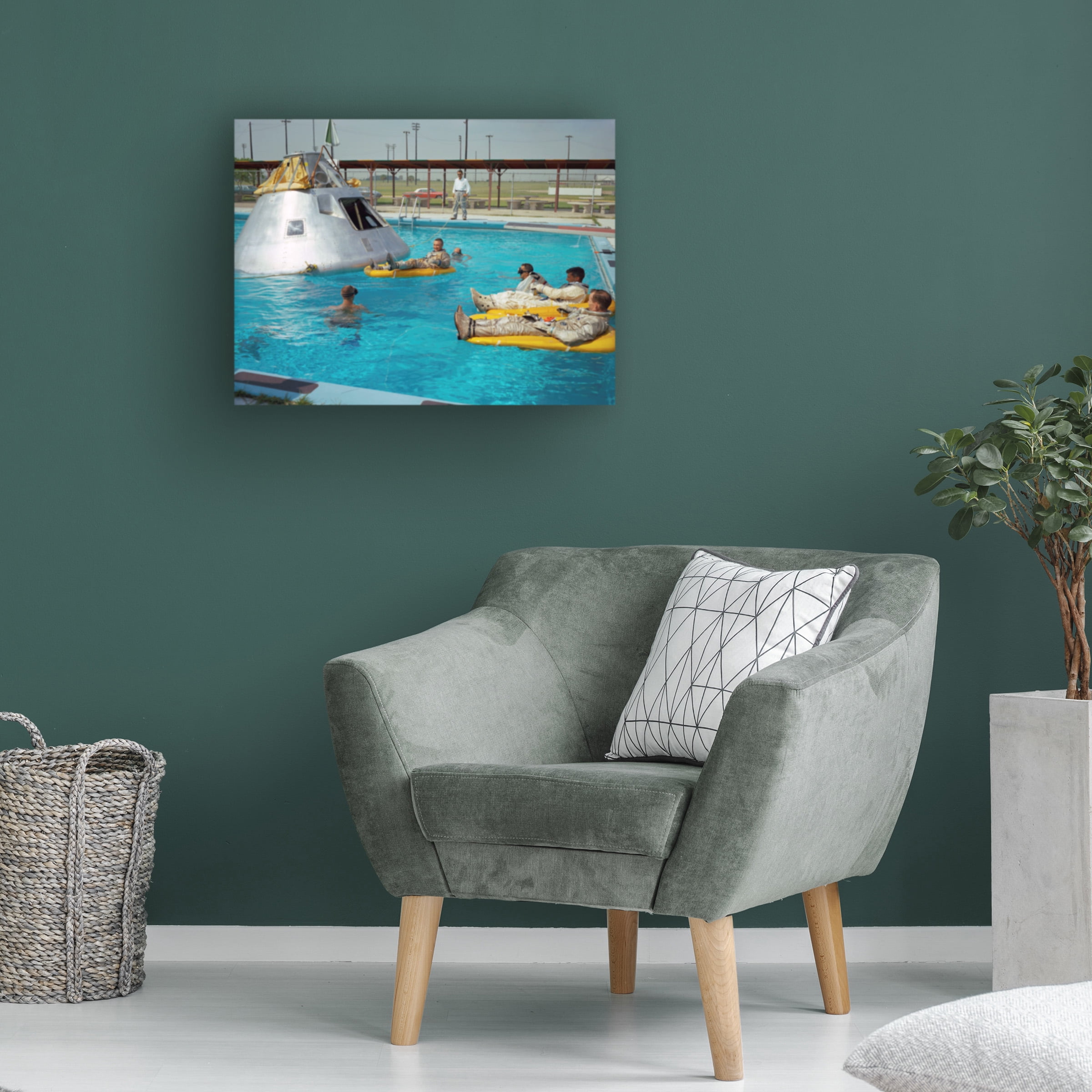 Print Collection 'Apollo 1 Astronauts Working by the Pool' Canvas Art