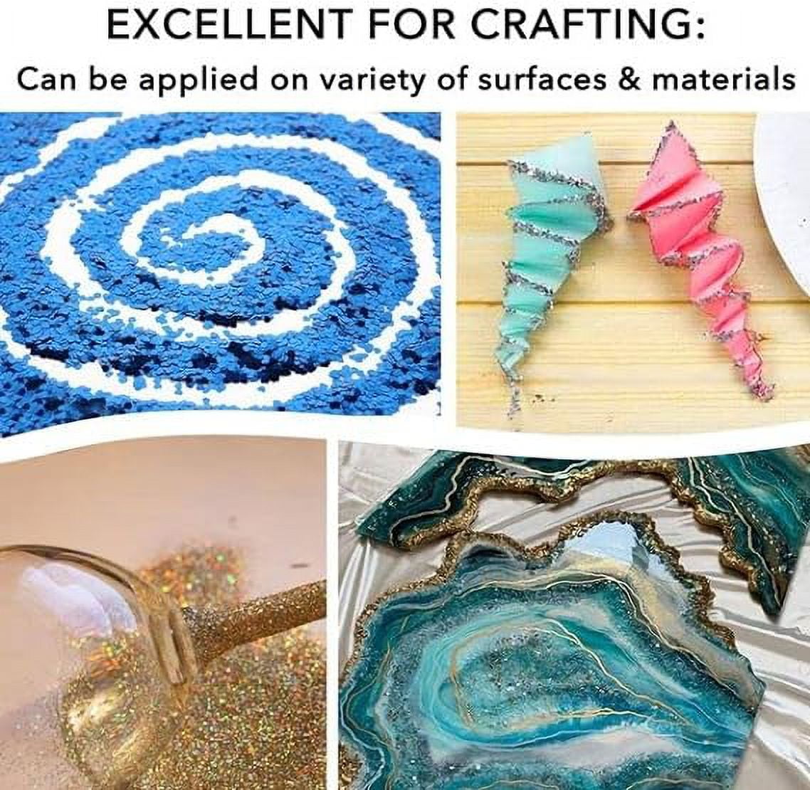 Nail Glitter - Blue Hearts Chunky Glitter in Jar - 10 Oz Glitter for Crafts - Glitter for Slime - Face Glitter - Candle Glitter - Body Glitter