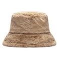 thumbnail image 5 of harmtty Thickened Warm Hat Winter Warm Thickened Plush Bucket Hat Super Soft Adjustable Windproof Versatile Leopard Women Headwear Khaki, 5 of 8