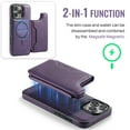 thumbnail image 2 of Dteck for iPhone 15 Pro Max Magnetic Case with Detachable Wallet Card Holder, Compatible with MagSafe, RFID Blocking Credit Slots Kickstand Shockproof Phone Cover for Women Men,Purple, 2 of 6