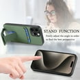 thumbnail image 4 of for iPhone 16 Pro Max Back Case, Luxury Ultra Slim Carbon Fiber Card Slot with Kickstand Shockproof Protective, Support Car Magnetic Mount Case Cover for iPhone 16 Pro Max, Green, 4 of 8