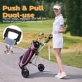 thumbnail image 3 of Foldable Golf Push Cart 2 Wheel, Collapsible Push Pull Golf Trolley with Scoreboard Holder, Storage Box, Aadjustable Straps, Ergonomic Handle Golf Cart, Portable Golf Bag Cart, 3 of 8