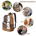 thumbnail image 5 of ZIATUBLES Clear Backpack Heavy Duty, Brown Pet Mom Paw Print Fabric & PVC Transparent Bag, Large Capacity See Through Backpack for School College Work Travel Security, 5 of 7