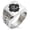 Silver, variant on Stainless Steel Ukita Samurai Crest Geometric Pattern Biker Style Polished Ring