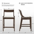 thumbnail image 2 of Dayalane Modern Farmhouse Bar Stools Set of 2, 26”Counter Height Bar Stools with Slatted Back, Linen Upholstered & Solid Wood Legs Barstools for Kitchen Island Dining Rooms and Home Bars, Beige, 2 of 11