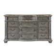 thumbnail image 6 of Benjara Toga 69 Inch Dresser with 11 Drawers, Gray Acacia Wood, Carved Details, 6 of 6
