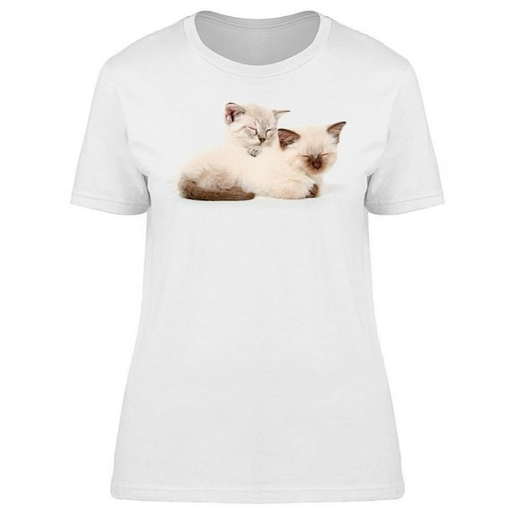 Sleepy And Adorable Kittens T-Shirt Women -Image by Shutterstock, Female Large