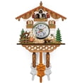 thumbnail image 1 of Cuckoo wall clock, cuckoo clock,brown,CM012, 1 of 16