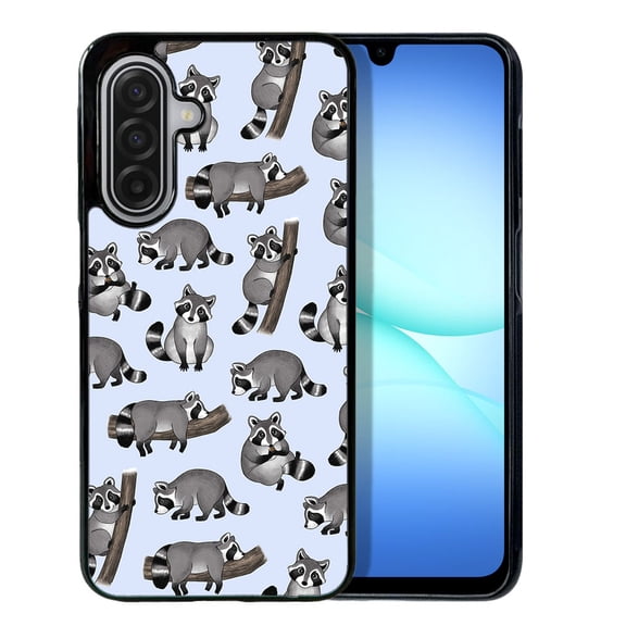 WIRESTER Shockproof Soft Rubber Cover Case for Samsung Galaxy A17 5G 6.7" 2025, Raccoon Funny Playful Postures