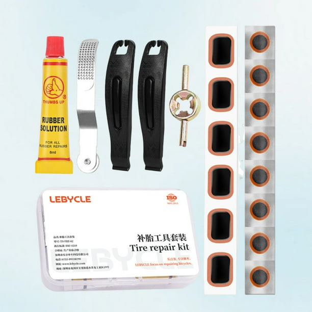 Kit de reparación de neumáticos de bicicleta Ndcxsfigh parche con palanca de pegamento