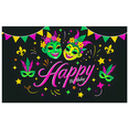 thumbnail image 5 of Colorful Mardi Gras Themed Happy Birthday Banner with Mask Feather and Star Elements Party Backdrop Decoration for Birthday Parties Photography Props and Home Decorations, 5 of 7
