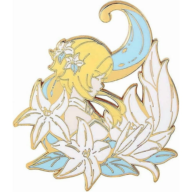 Genshin Impact Hutao Brooch Pin - Hutao Characters Cosplay Enamel Brooch Lapel Pin - Gift for Fans, Women and Girls ying -