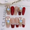 thumbnail image 4 of 16 diamantes de imitación para uñas, aleación brillante 3D, decoración de uñas DIY con forma de cabeza de conejo, incrustaciones de diamantes para decoración de uñas con perlas de imitación., 4 of 5