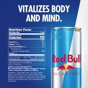 Red Bull Sugarfree Energy Drink, 80mg Caffeine, 8.4 fl. oz., Pack of 4 Cans