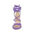thumbnail image 2 of BLISSFUL STEP Women's Lace Up Heel Stiletto High Heels Sandals Purple 9, 2 of 7