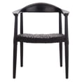 thumbnail image 2 of SAFAVIEH Juneau Modern Leather Woven Accent Chair, Black, 2 of 10