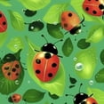 thumbnail image 6 of BANET  Leaves and Ladybugs print Round Tablecloth,WashableTable Cloth Decorative Table Cover for Dining Table Camping 31"-35, 6 of 8