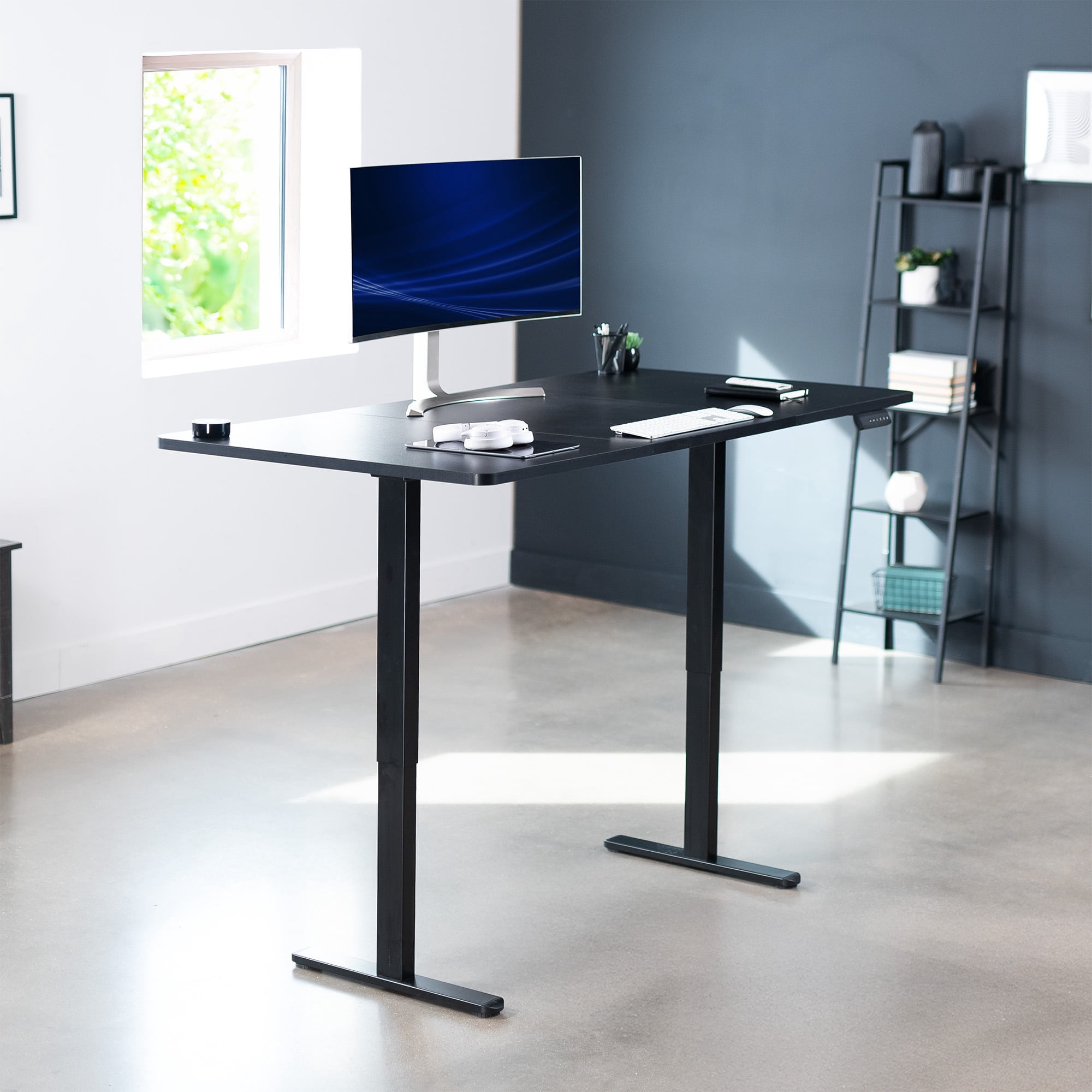 VIVO Electric Dual Motor 71” x 36” Standing Desk, Black Top, Black Frame