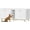 White Gold, variant on Hzuaneri Cat Litter Box Enclosure for 2 Cats, 55" Hidden Litter Boxes with Double Room, Storage, Plush Ball, Wooden Cat Washroom Furniture, Black Gold