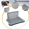 thumbnail image 6 of CarpNettore Dog Potty Tray Training Toilet with Wall Column Removable Pee Pad Holder Dog for Navy Gray, 6 of 9