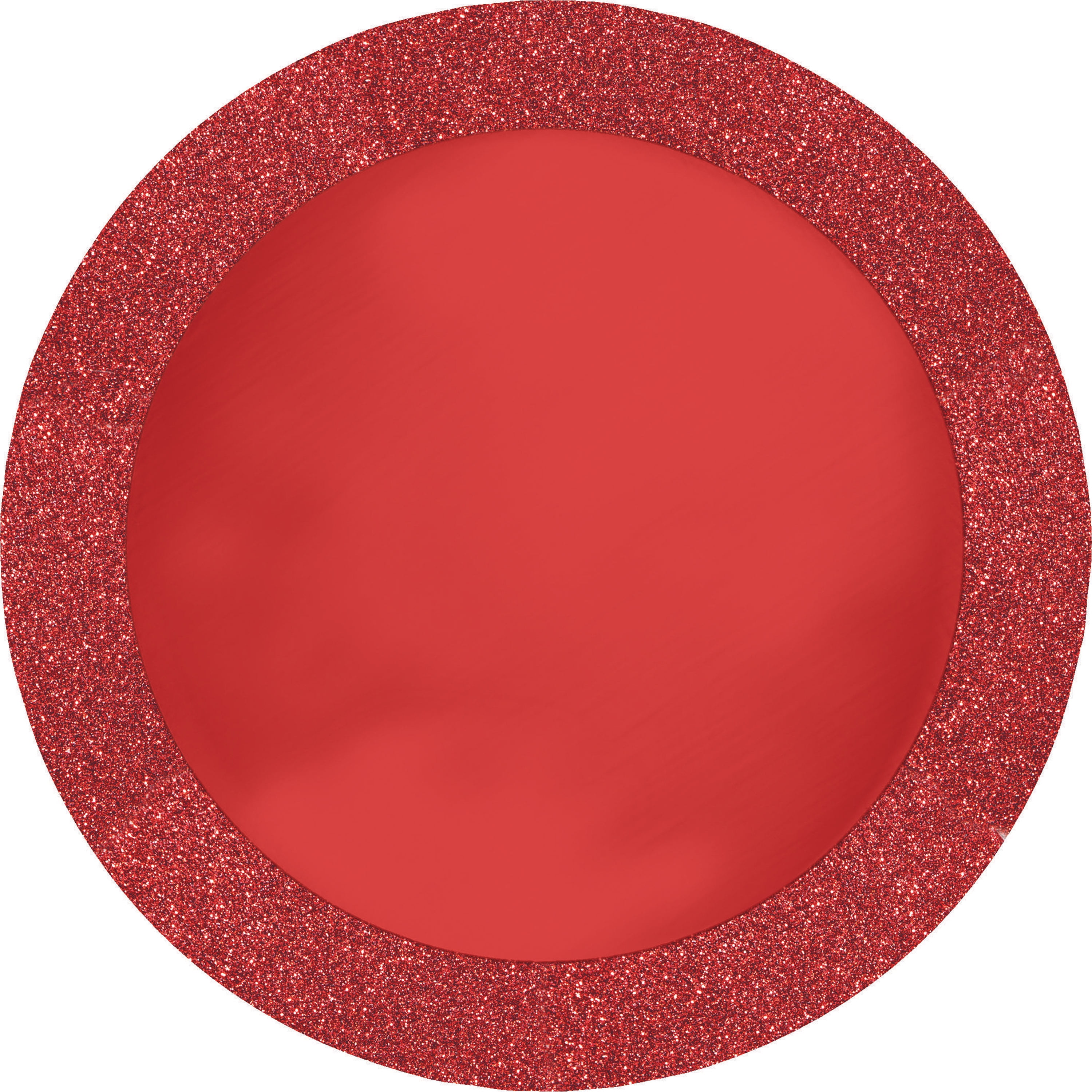 Glitz Red 14 inch Round Placemats with Glitter Border,Pack of 8